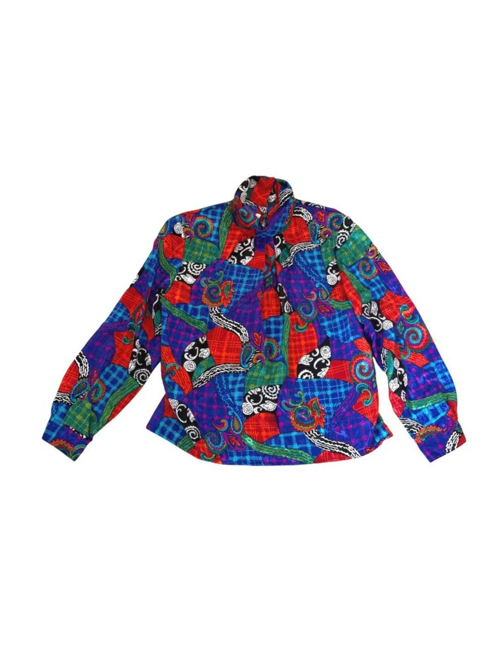 Laura & Jayne Women's Long Sleeve Top 16 Vintage Retro Art To Wear Paisley Blue
